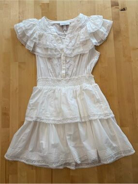 LoveShackFancy x Target NWT Penelope White Ruffled Tiered Cotton Mini Dress